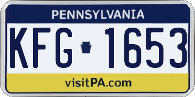 PA license plate KFG1653