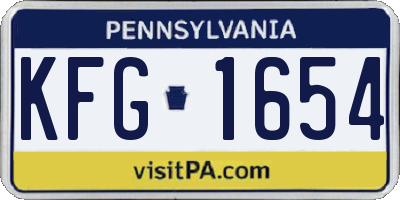 PA license plate KFG1654