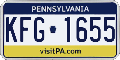 PA license plate KFG1655