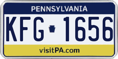 PA license plate KFG1656