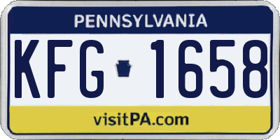 PA license plate KFG1658
