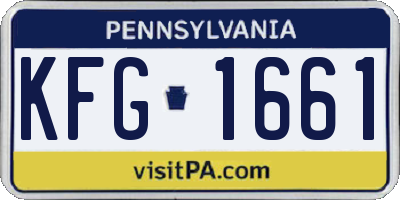 PA license plate KFG1661