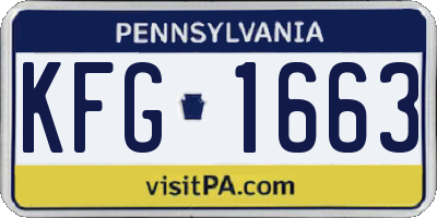 PA license plate KFG1663