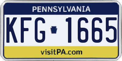 PA license plate KFG1665