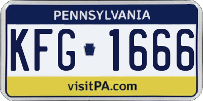 PA license plate KFG1666