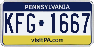 PA license plate KFG1667