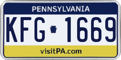 PA license plate KFG1669