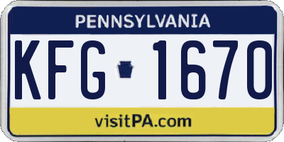 PA license plate KFG1670
