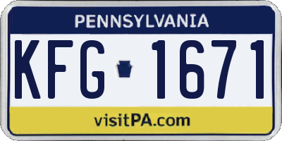 PA license plate KFG1671