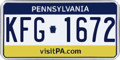 PA license plate KFG1672