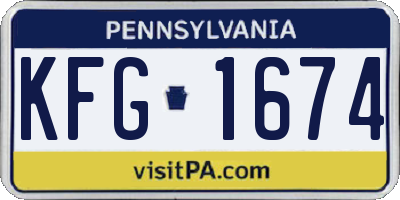 PA license plate KFG1674