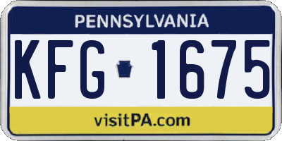 PA license plate KFG1675