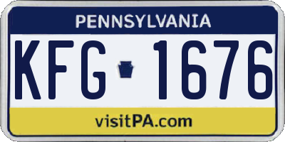 PA license plate KFG1676