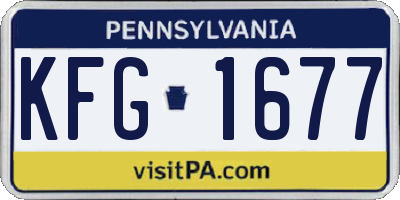 PA license plate KFG1677