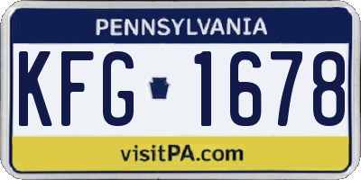 PA license plate KFG1678