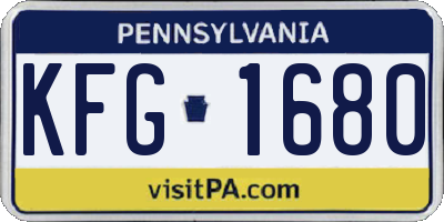 PA license plate KFG1680