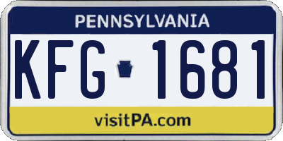 PA license plate KFG1681