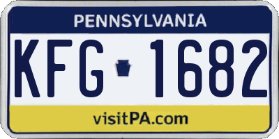 PA license plate KFG1682