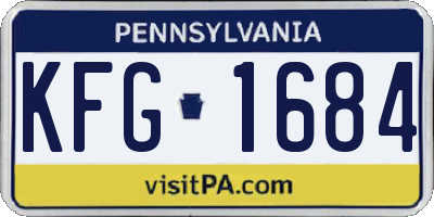 PA license plate KFG1684