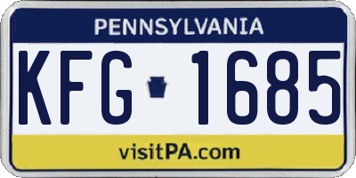 PA license plate KFG1685