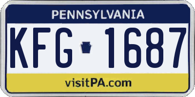 PA license plate KFG1687