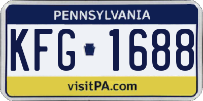 PA license plate KFG1688