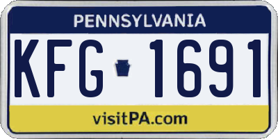 PA license plate KFG1691