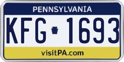 PA license plate KFG1693