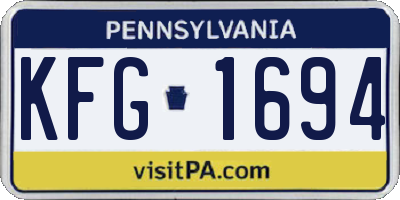 PA license plate KFG1694