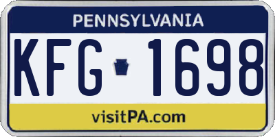 PA license plate KFG1698