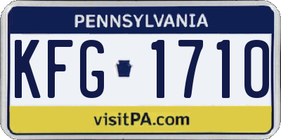 PA license plate KFG1710