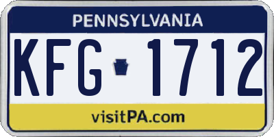 PA license plate KFG1712