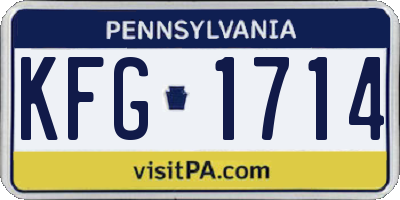 PA license plate KFG1714