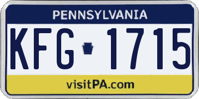 PA license plate KFG1715