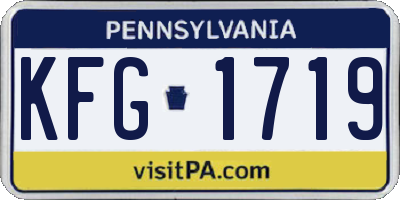 PA license plate KFG1719