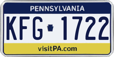PA license plate KFG1722