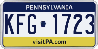 PA license plate KFG1723