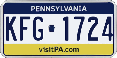 PA license plate KFG1724