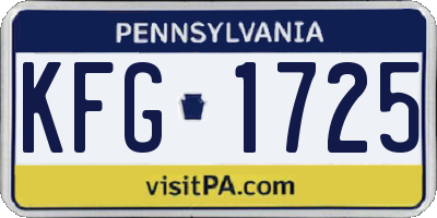 PA license plate KFG1725