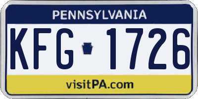 PA license plate KFG1726
