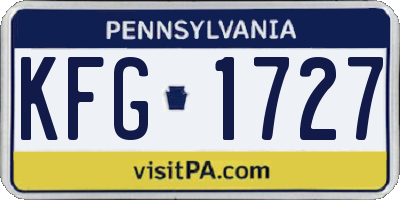 PA license plate KFG1727