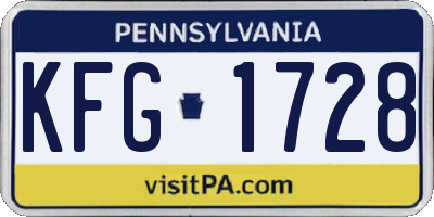 PA license plate KFG1728