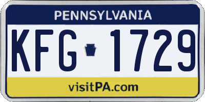 PA license plate KFG1729
