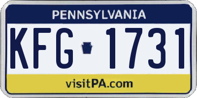 PA license plate KFG1731
