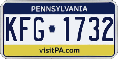 PA license plate KFG1732