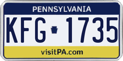 PA license plate KFG1735