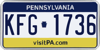 PA license plate KFG1736