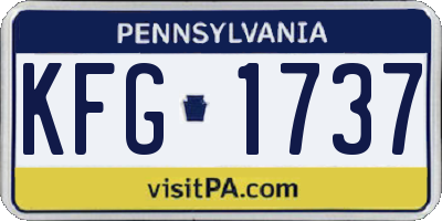 PA license plate KFG1737