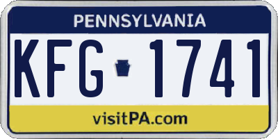 PA license plate KFG1741