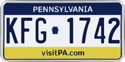 PA license plate KFG1742